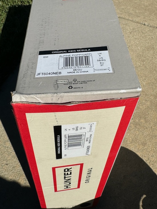 Hunter Original Kids Nebula-JFT6040NEB-Alpine Poppy-Size 5B/6G - Picture 7 of 8